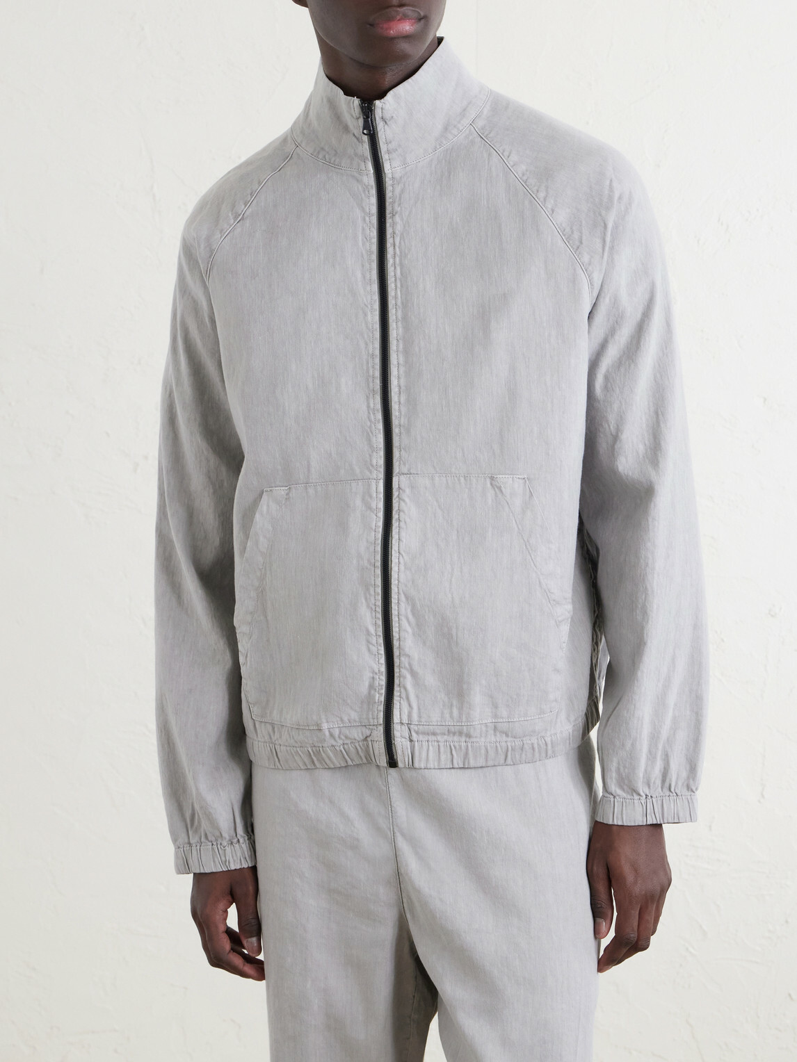 James Perse - Linen-Blend Blouson Jacket - Gray