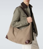 Brunello Cucinelli Leather-trimmed shoulder bag