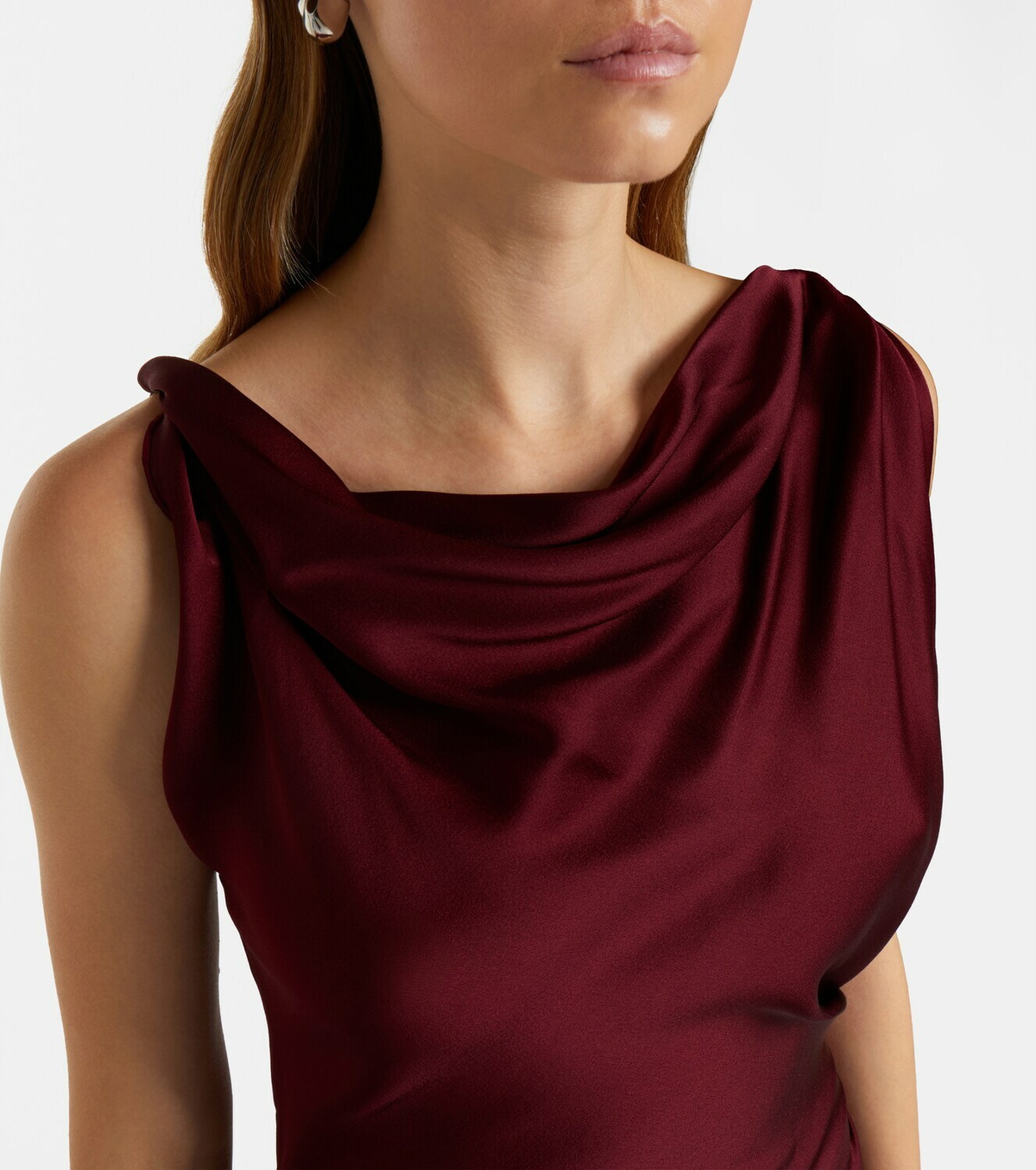 Victoria Beckham Posy draped satin midi dress