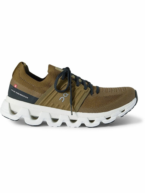 Photo: ON - Cloudswift 3 Rubber-Trimmed Stretch-Knit Running Sneakers - Green