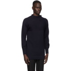 Maison Margiela Navy Mock Neck Sweater