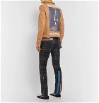 Undercover - Slim-Fit Printed Leather Biker Jacket - Brown