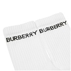 Burberry Women's Branded Sports Sock in White