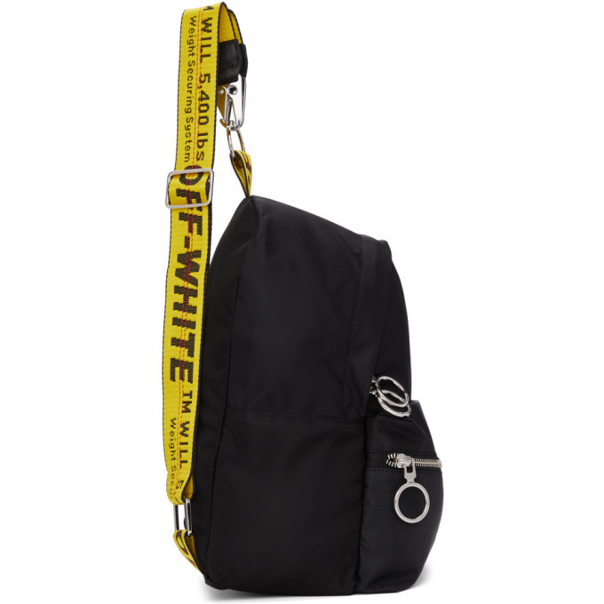 OFF-WHITE Backpack Nylon Mini Black Yellow in Nylon with