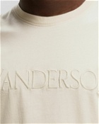 Jw Anderson Logo Embroidery Tee Beige - Mens - Shortsleeves