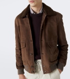 Eleventy Shearling-lined suede jacket