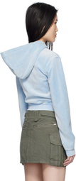 alexanderwang.t Blue Shrunken Zip-Up Hoodie