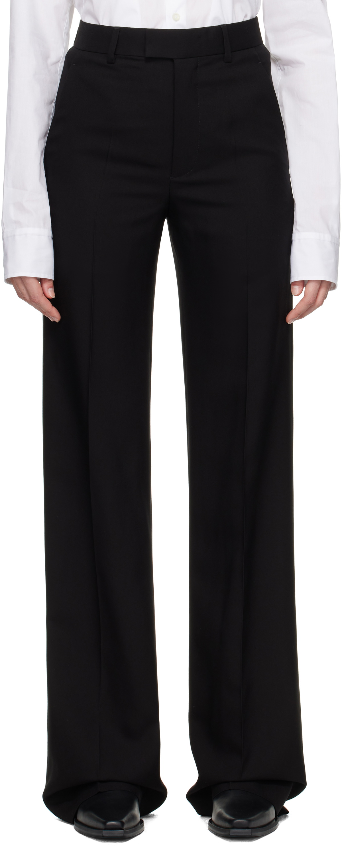 Ann Demeulemeester Black Maaike Flared Leg Comfort Trousers