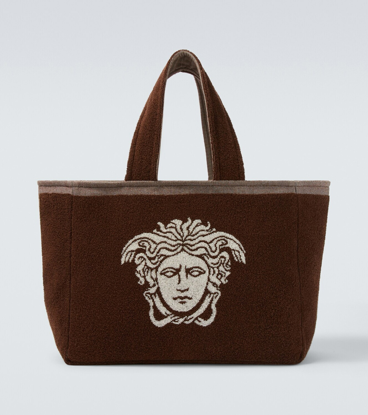 Versace Medusa cotton-terry jacquard tote bag