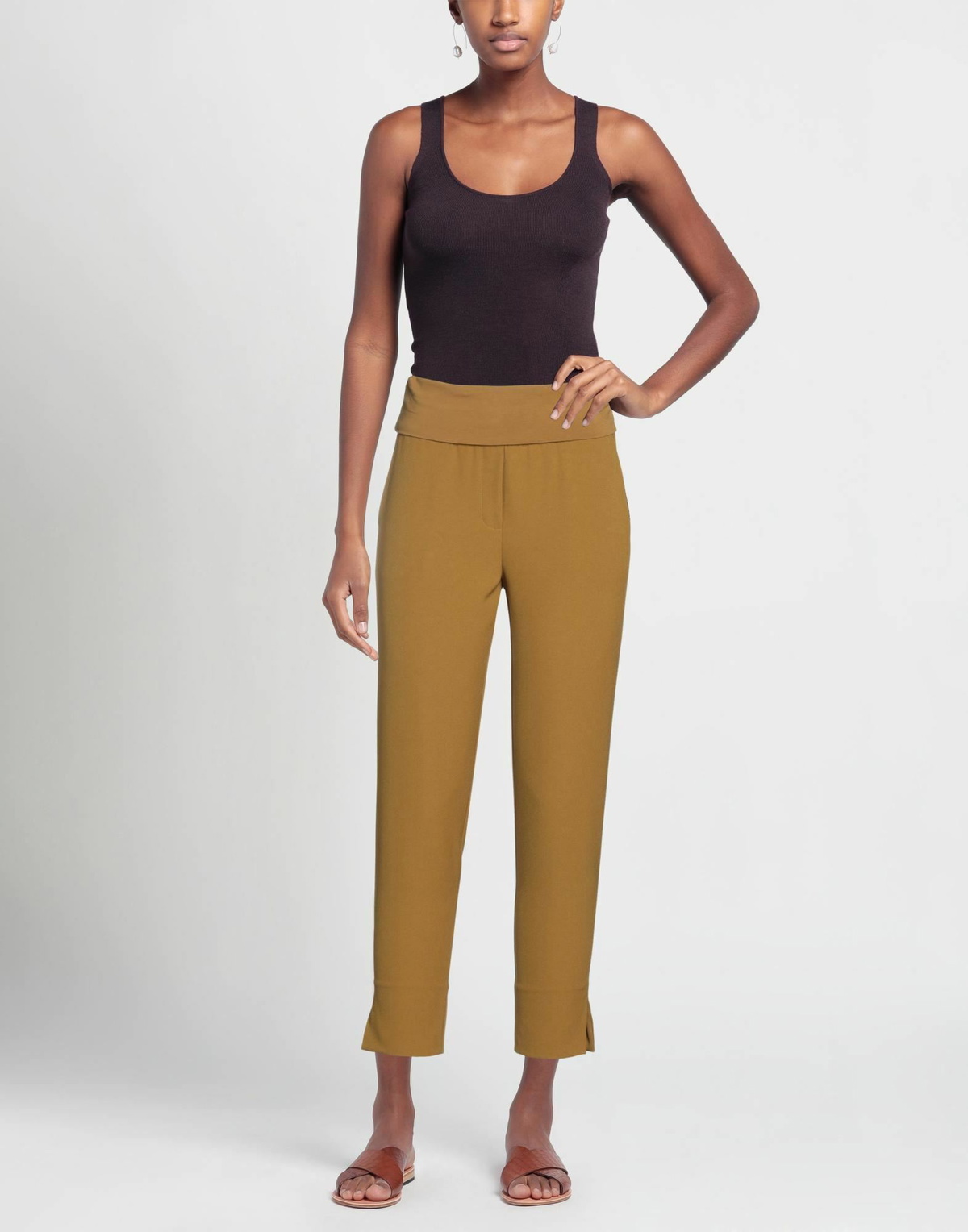 Manila Grace Womens Pants Military in Green