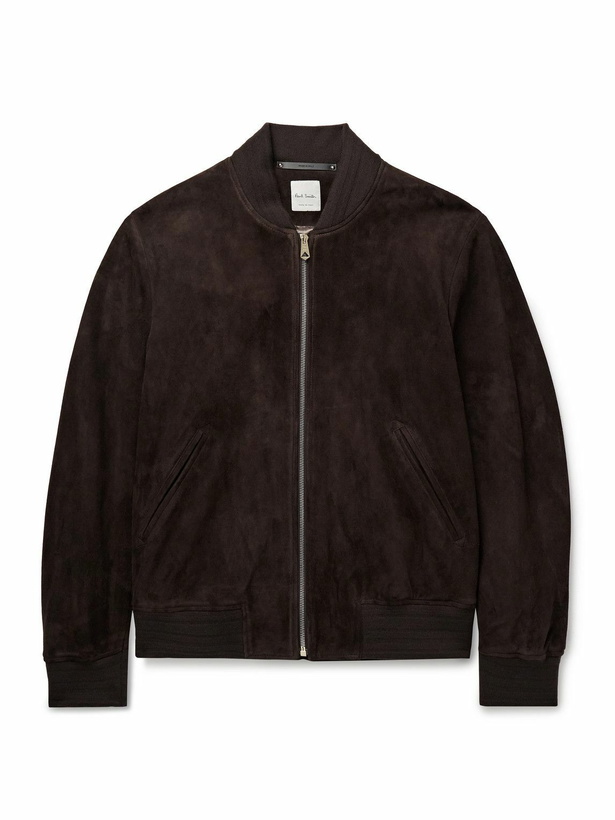 Photo: Paul Smith - Suede Bomber Jacket - Brown