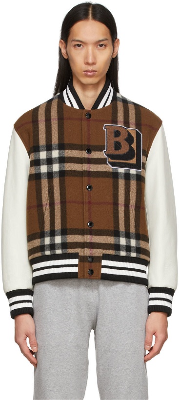 Photo: Burberry Brown Check Letter Bomber