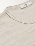 Mr P. - Knitted Organic Cotton and Wool-Blend T-Shirt - Neutrals
