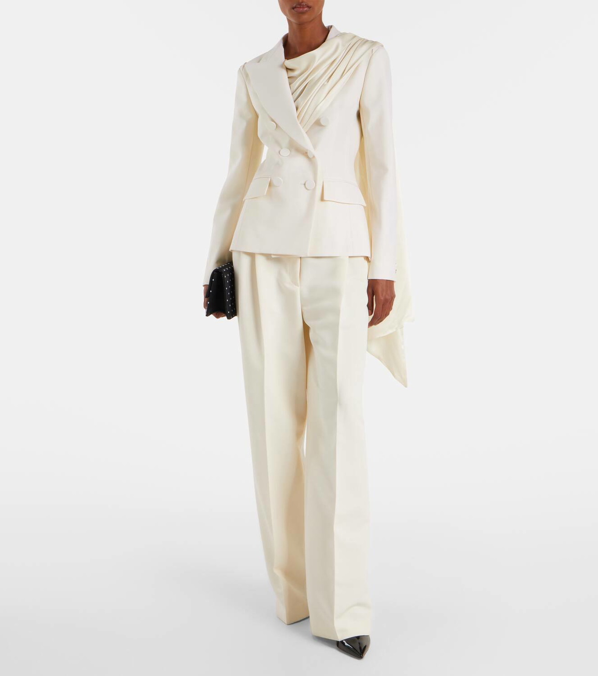 Nina Ricci Scarf-detail virgin wool gabardine blazer