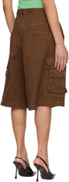 ABRA Brown Pleated Cargo Shorts
