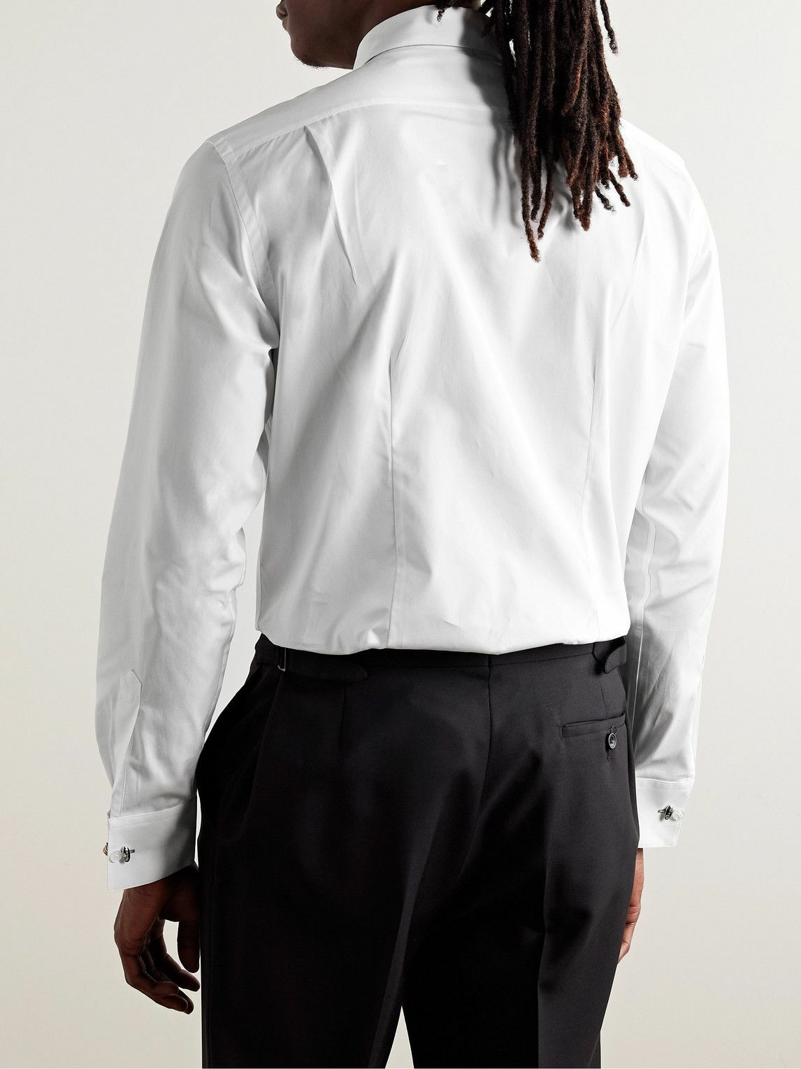 Paul Smith - Bib-Front Double-Cuff Cotton-Poplin Tuxedo Shirt - White