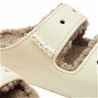Crocs Classic Cozzzy Sandal in Bone/Mushroom