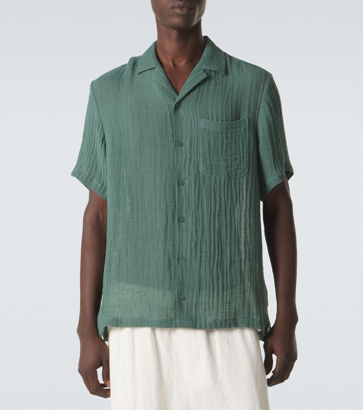 Le Kasha Botad linen bowling shirt