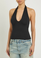 Skims Halterneck Stretch-modal top Black