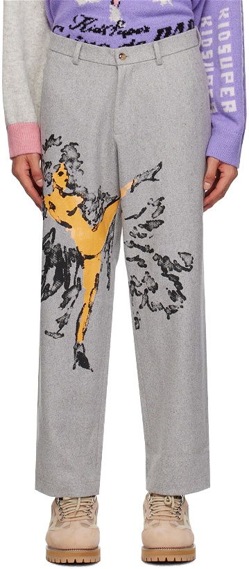 Photo: KidSuper Gray Graphic Trousers