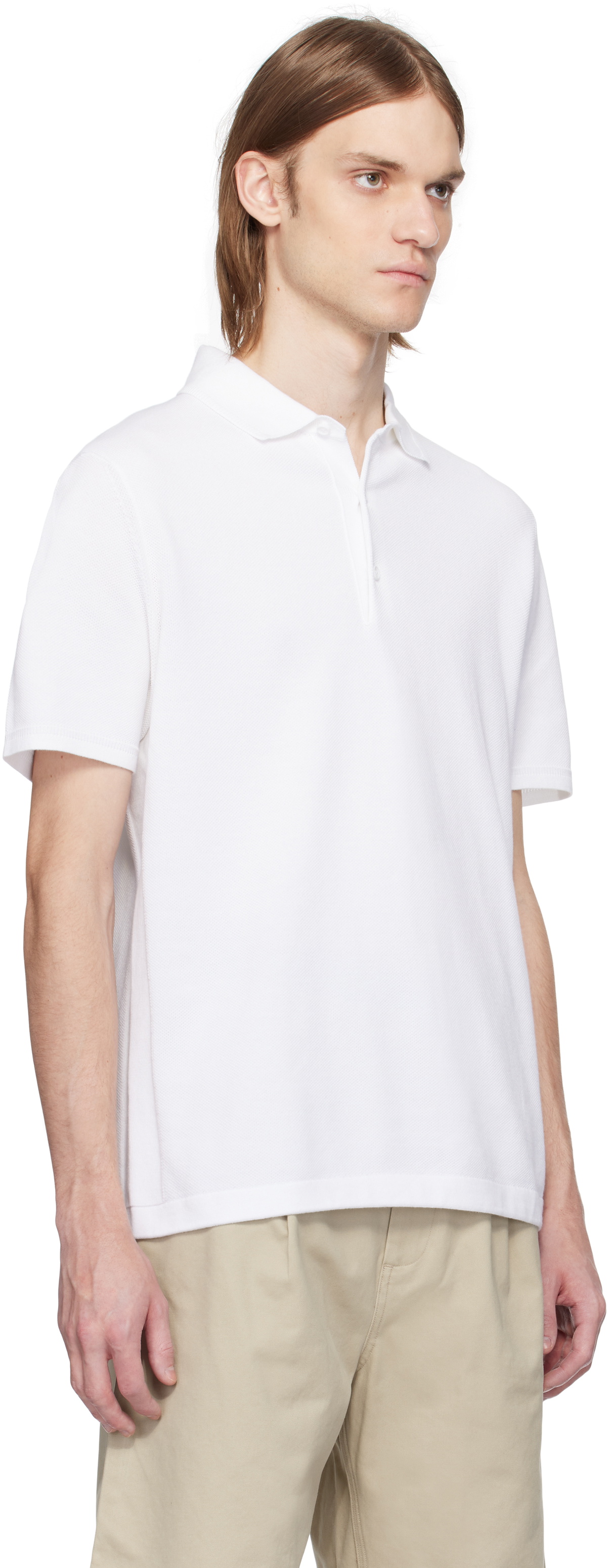 Reigning Champ White Supima Pique Ace Polo