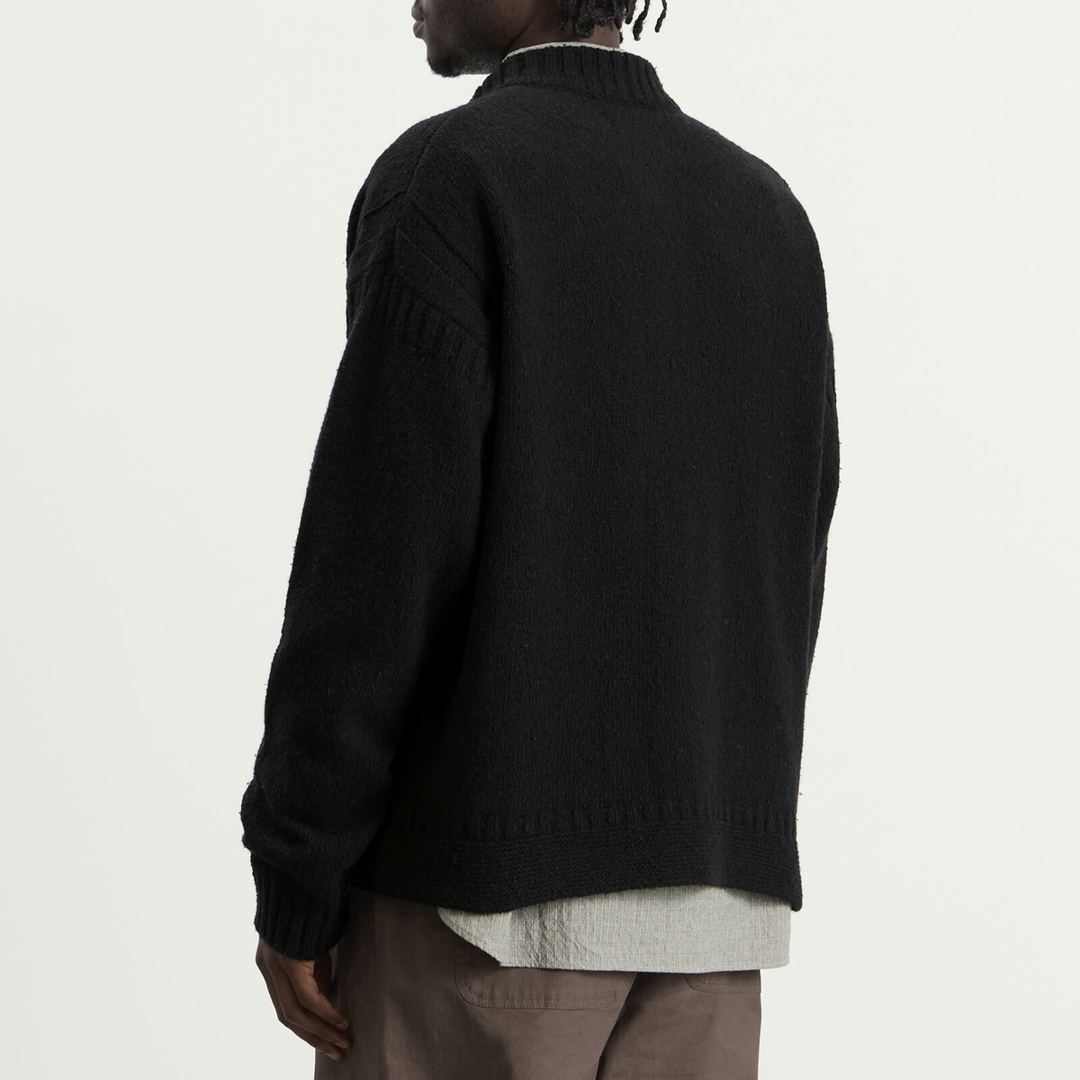 Folk Men's Knitted Jacket in Black
