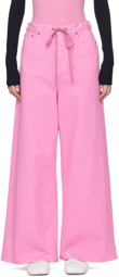 MM6 Maison Margiela Pink Drawstring Jeans