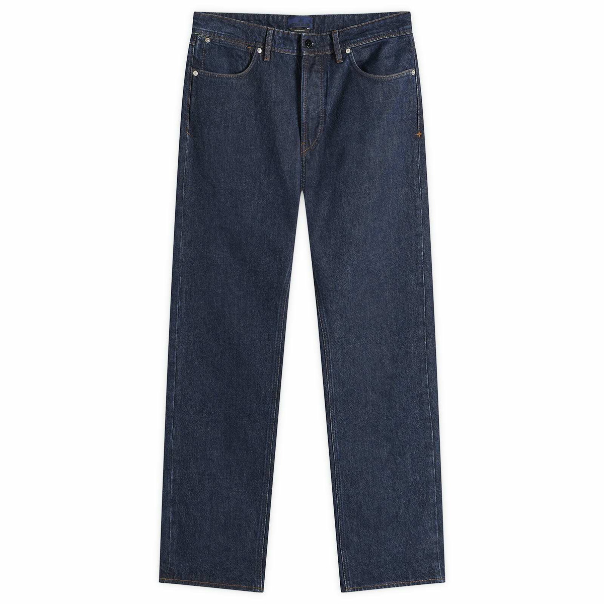 Stone Island Men's Rinsed Straight Leg Denim Jeans in Blue Rinse