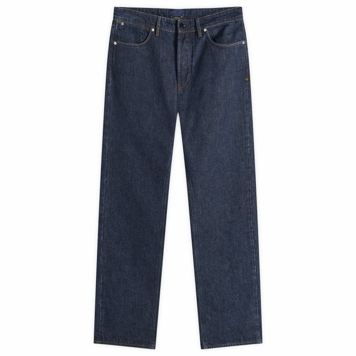 Photo: Stone Island Men's Rinsed Straight Leg Denim Jeans in Blue Rinse