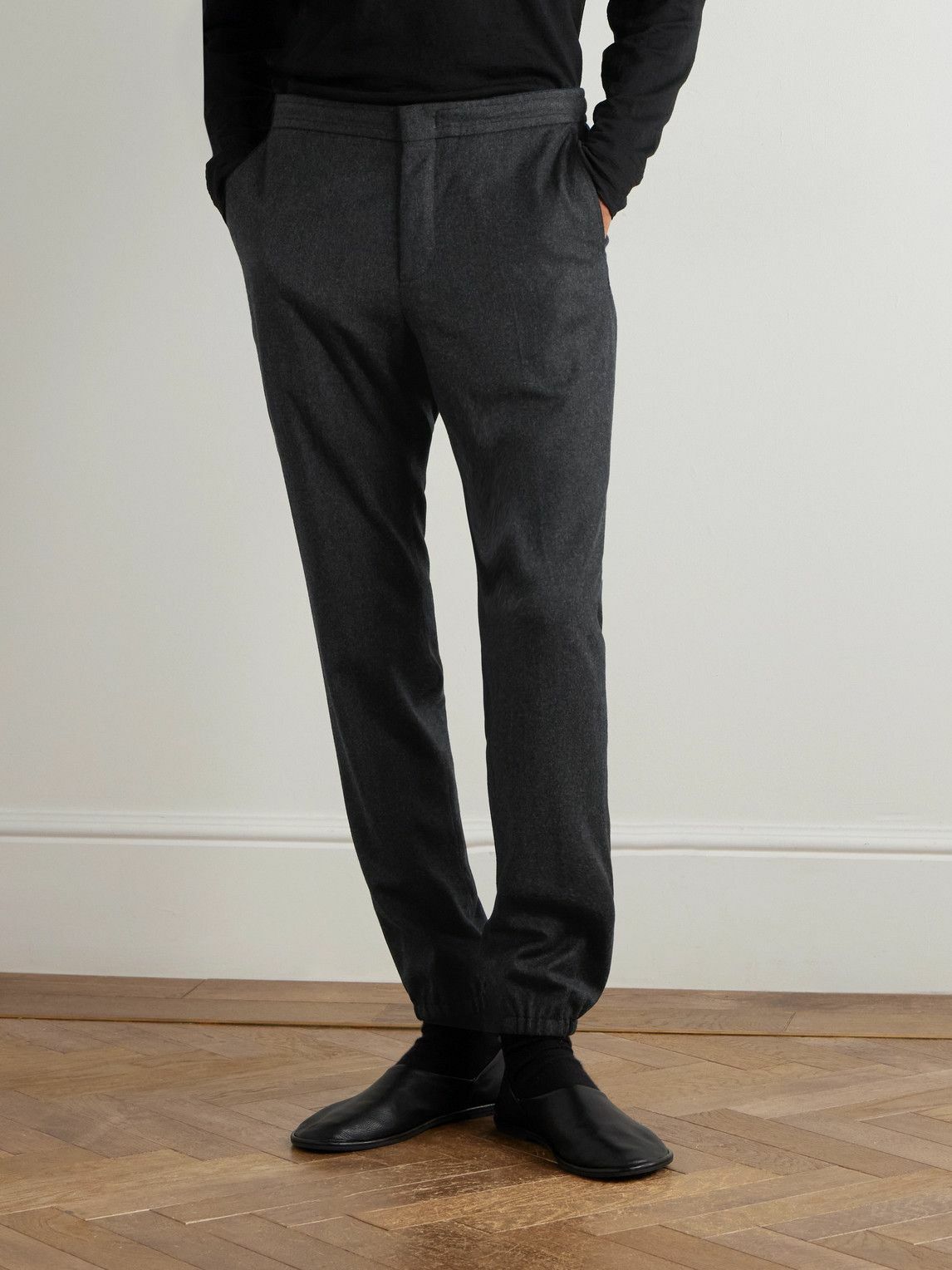 Zegna - Tapered Wool Trousers - Gray