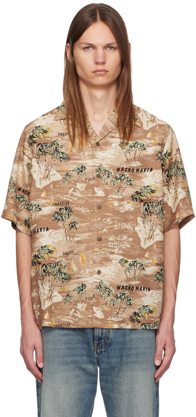 新品】WACKO MARIA/HAWAIIAN SHIRT/BROWN