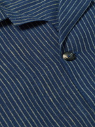 Karu Research - Camp-Collar Striped Cotton Shirt - Blue