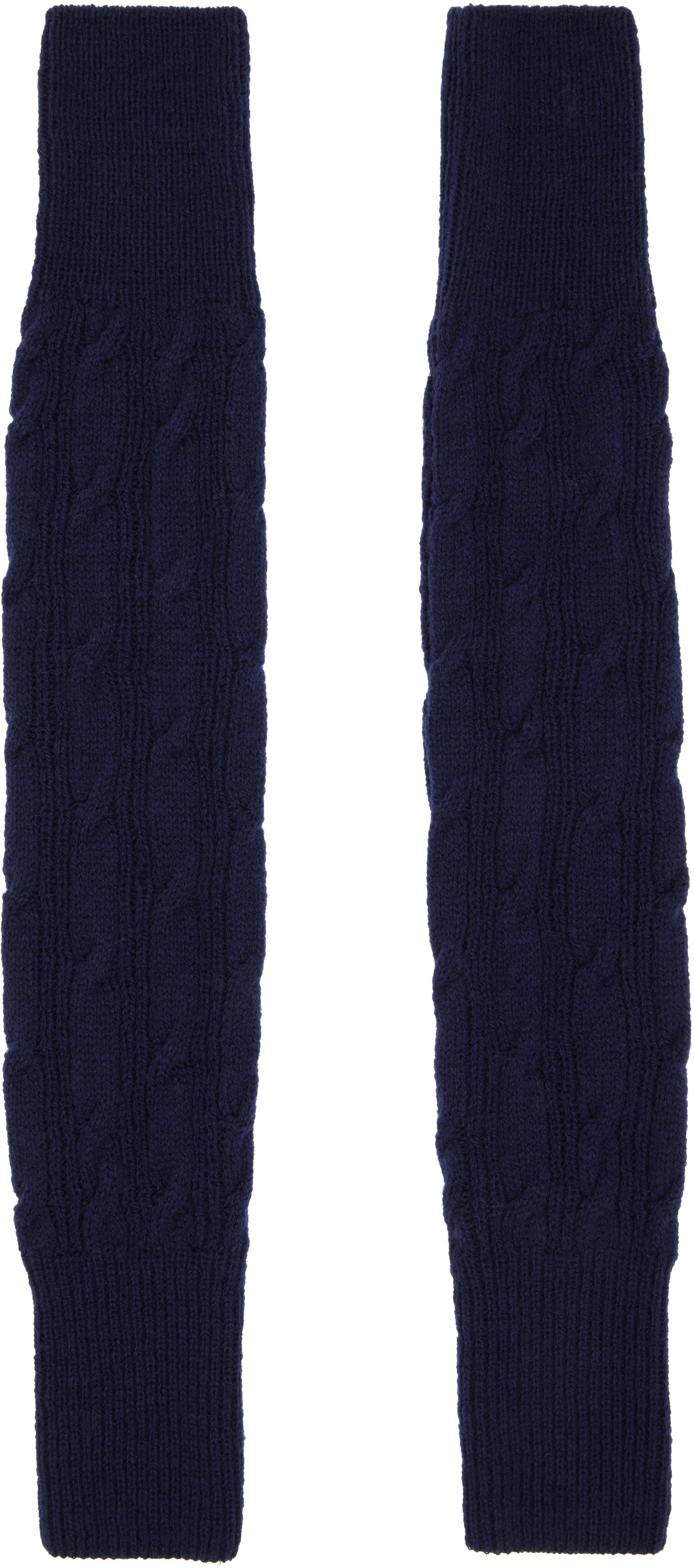 Dries Van Noten Navy Wool Arm Warmers