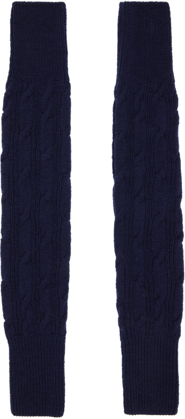 Photo: Dries Van Noten Navy Wool Arm Warmers