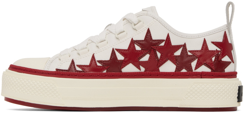 【AMIRI】レッド＆ホワイト Stars Low スニーカー AMIRI White & Red Stars Court Low-Top Sneakers Amiri