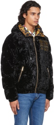 Versace Jeans Couture Black Down Velvet Jacket