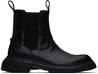Hugo Black Polished Leather Chelsea Boots