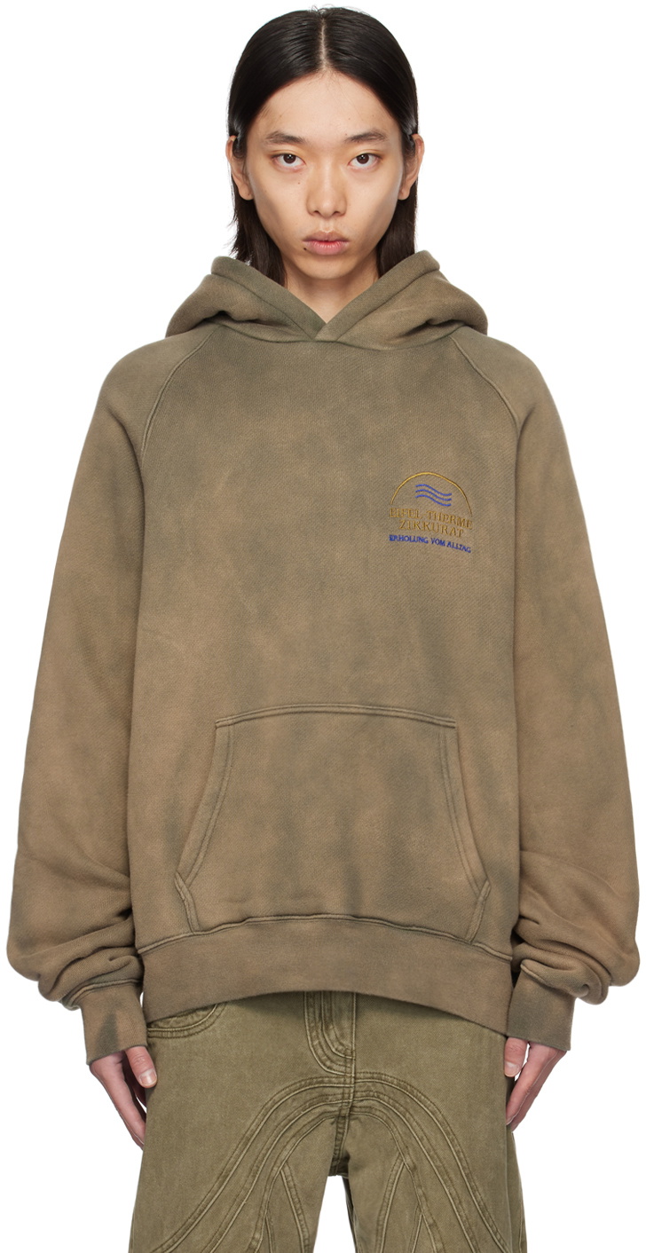 NO/FAITH STUDIOS Khaki 'Eifel-Therme' Hoodie