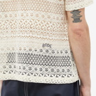 Bode Men's Lace Sampler Short Sleeve Shirt in Natural