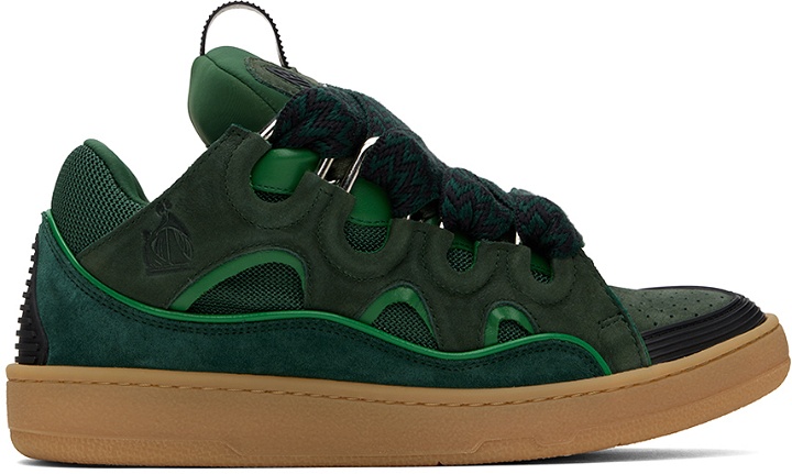 Photo: Lanvin SSENSE Exclusive Green Leather Curb Sneakers