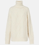 Saint Laurent Cable-knit alpaca-blend turtleneck sweater