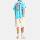 Adidas Men's Jacquard Stripe Jersey in Bright Cyan