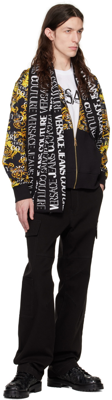Versace Jeans Couture Black & White Logo Scarf