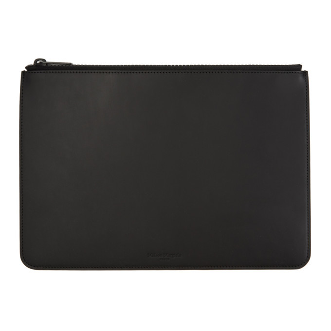 Maison Margiela Black Coated Leather Pouch Maison Margiela