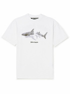 Palm Angels - Logo-Print Cotton-Jersey T-Shirt - White