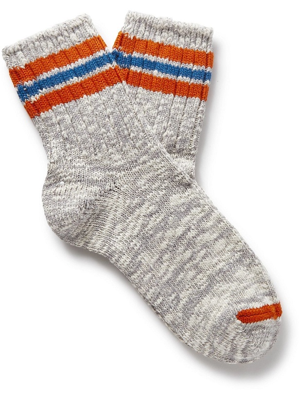 Photo: Thunders Love - Ribbed Striped Cotton-Blend Socks