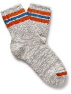 Thunders Love - Ribbed Striped Cotton-Blend Socks