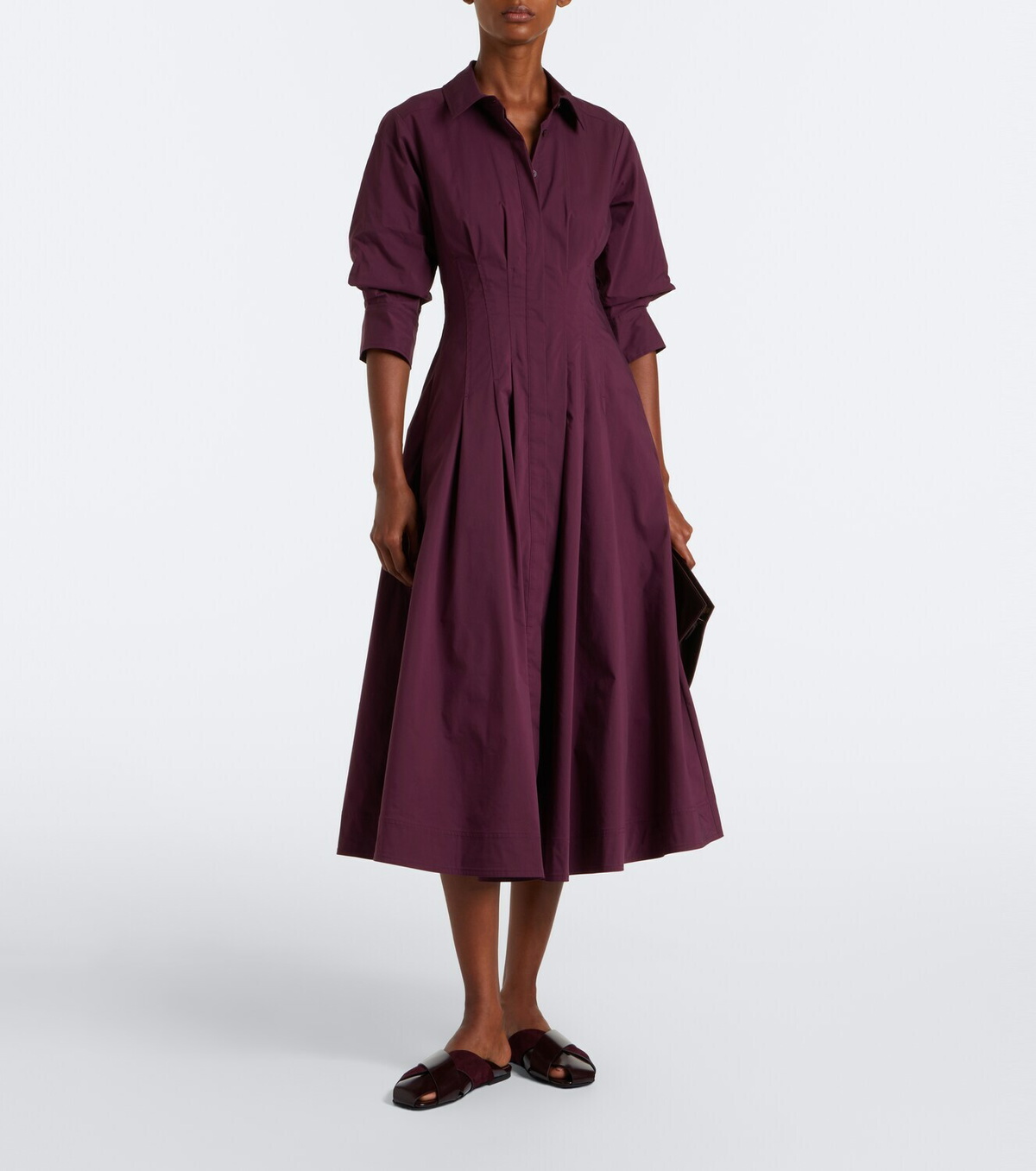 Simkhai Jazz pleated cotton poplin shirt dress
