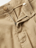 ALTEA - Slub Linen and Cotton-Blend Shorts - Brown
