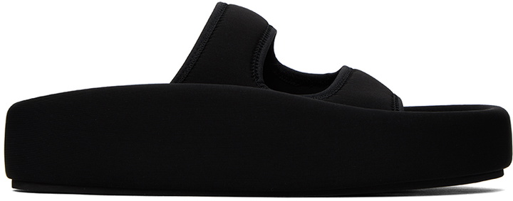 Photo: MM6 Maison Margiela Black Platform Slides